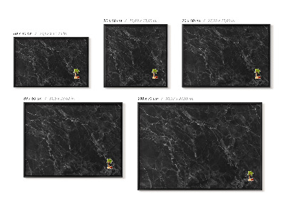 Magnettafel mit schwarzem Rahmen Elegantes schwarzes Marmor