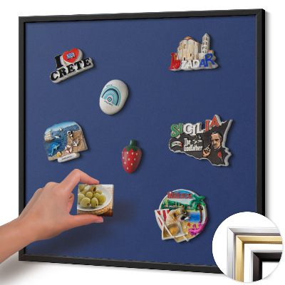 Magnettafel mit schwarzem Rahmen Farbe Dunkelblau