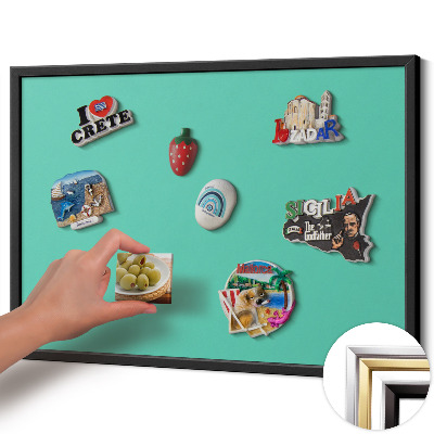 Magnettafel mit schwarzem Rahmen Farbe Mint