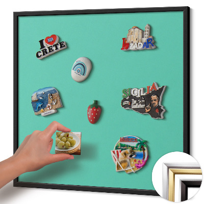 Magnettafel mit schwarzem Rahmen Farbe Mint