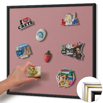 Magnettafel mit schwarzem Rahmen Farbe Pastellrosa