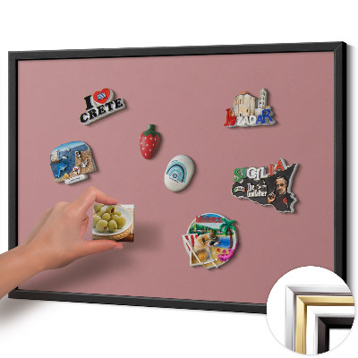Magnettafel mit schwarzem Rahmen Farbe Pastellrosa