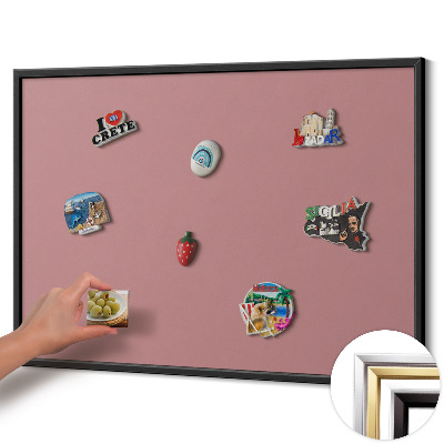 Magnettafel mit schwarzem Rahmen Farbe Pastellrosa
