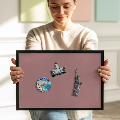 Magnettafel mit schwarzem Rahmen Farbe Pastellrosa