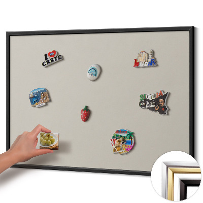 Magnettafel mit schwarzem Rahmen Farbe Creme