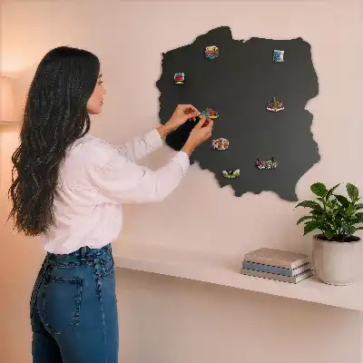 Magnettafel aus Metall mit Motiv der Karte von Polen für Souvenirs