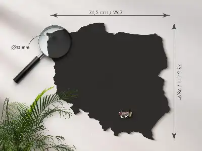 Magnettafel aus Metall mit Motiv der Karte von Polen für Souvenirs