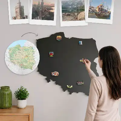 Magnettafel aus Metall mit Motiv der Karte von Polen für Souvenirs
