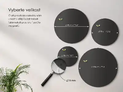 Wand-Magnettafel für Reisesouvenirs in rundem Design und schwarzer Farbe