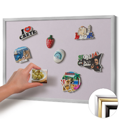 Magnettafel mit silbernem Rahmen Farbe Lila