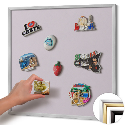 Magnettafel mit silbernem Rahmen Farbe Lila