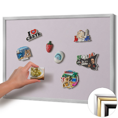 Magnettafel mit silbernem Rahmen Farbe Lila