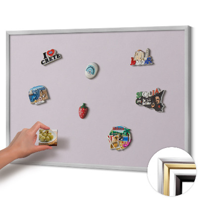 Magnettafel mit silbernem Rahmen Farbe Lila
