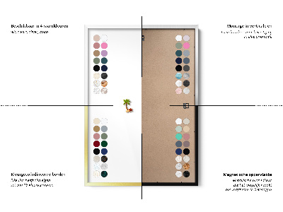 Magnettafel mit silbernem Rahmen Farbe Rosa