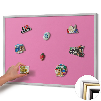 Magnettafel mit silbernem Rahmen Farbe Rosa