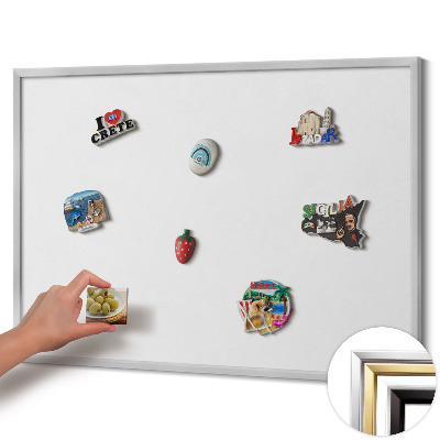 Magnettafel mit silbernem Rahmen Farbe Weiß