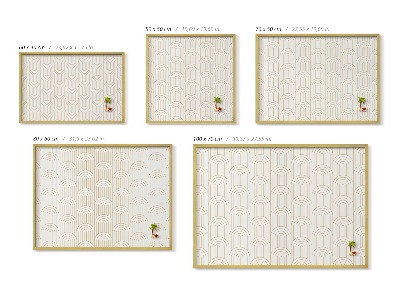Magnettafel mit goldenem Rahmen Linerane regelmäßige Bögen