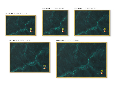 Magnettafel mit goldenem Rahmen Flaschengrüner Marmor