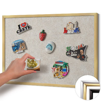 Magnettafel mit goldenem Rahmen Dezente Sandsteinstruktur