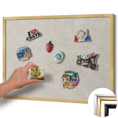 Magnettafel mit goldenem Rahmen Dezente Sandsteinstruktur