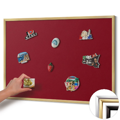 Magnettafel mit goldenem Rahmen Farbe Bordeauxrot
