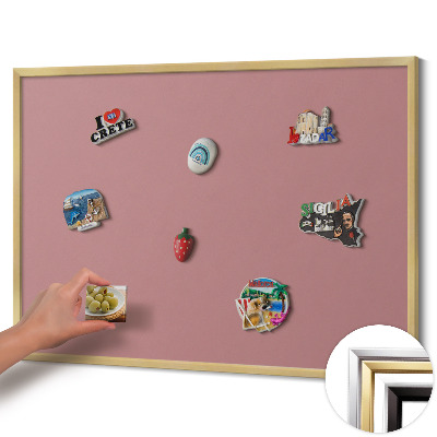 Magnettafel mit goldenem Rahmen Farbe Pastellrosa