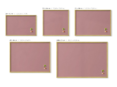 Magnettafel mit goldenem Rahmen Farbe Pastellrosa