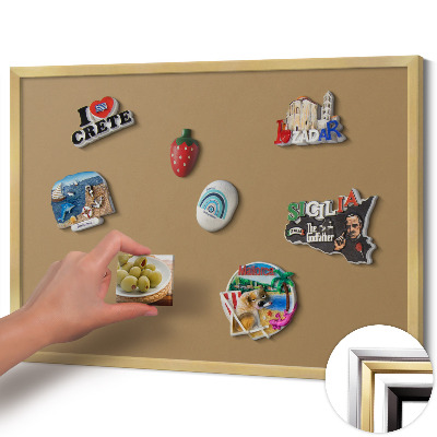 Magnettafel mit goldenem Rahmen Farbe Dunkelgelb