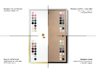 Magnettafel mit goldenem Rahmen Farbe Dunkelgelb
