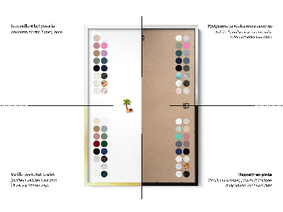 Magnettafel mit goldenem Rahmen Farbe Dunkelgelb