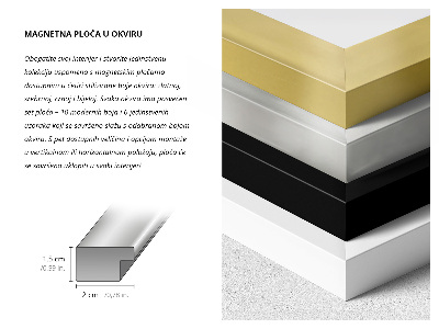 Magnettafel mit goldenem Rahmen Farbe Dunkelgelb