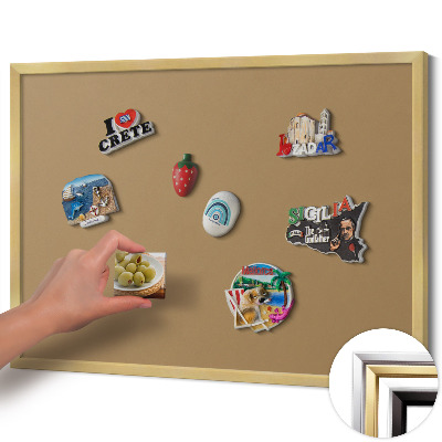 Magnettafel mit goldenem Rahmen Farbe Dunkelgelb