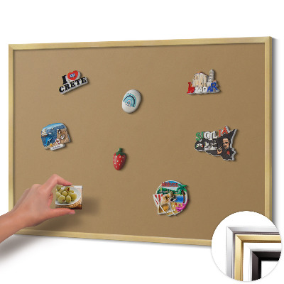 Magnettafel mit goldenem Rahmen Farbe Dunkelgelb