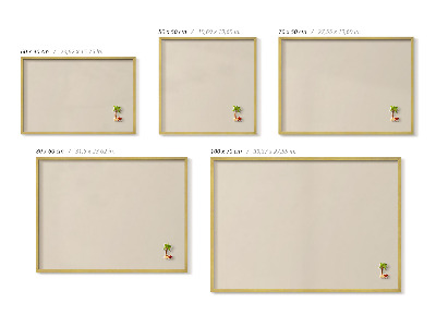 Magnettafel mit goldenem Rahmen Farbe Hellbeige