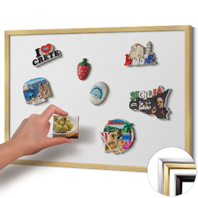 Magnettafel mit goldenem Rahmen Farbe Weiß