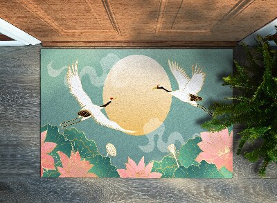 Fußmatte haustür Vögel Blumen