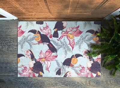 Fußmatte haustür Vögel Blumen