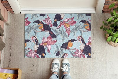 Fußmatte haustür Vögel Blumen