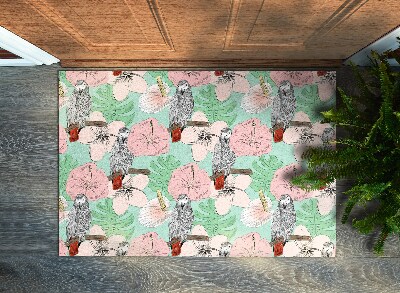 Fussmatte innen Vögel papage Blumen