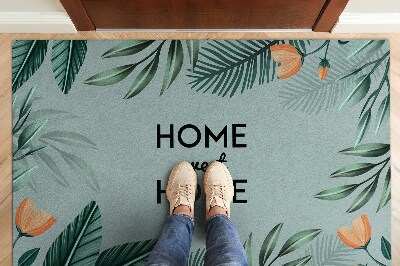 Fussmatte innen Home sweet home Blätter