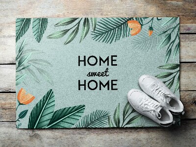 Fussmatte innen Home sweet home Blätter