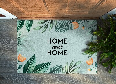 Fussmatte innen Home sweet home Blätter