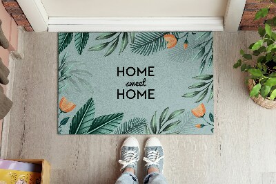Fussmatte innen Home sweet home Blätter