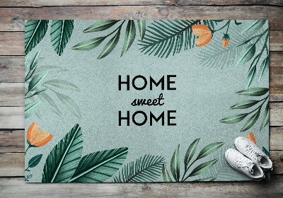 Fussmatte innen Home sweet home Blätter
