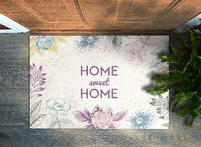 Fußmatte Home sweet home Zeichte Blumen