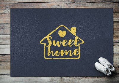 Fussmatte innen Sweet home Gelbe Inschrift