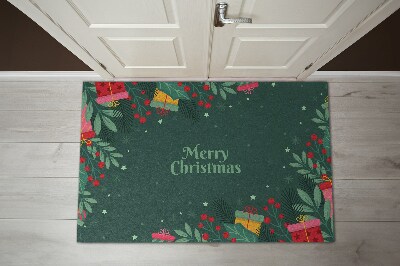 Fußmatte Merry Christmas Grüner Hintergrund