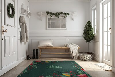 Fußmatte Merry Christmas Grüner Hintergrund