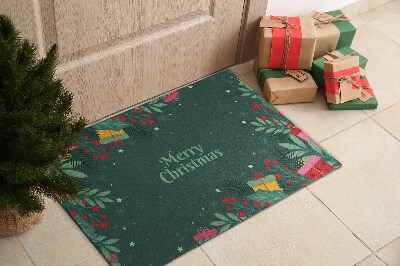 Fußmatte Merry Christmas Grüner Hintergrund