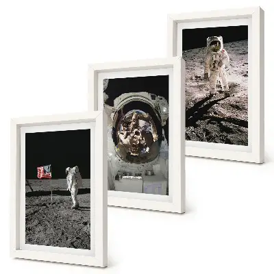 Fotowand mit Astronauten bei der Mondlandung